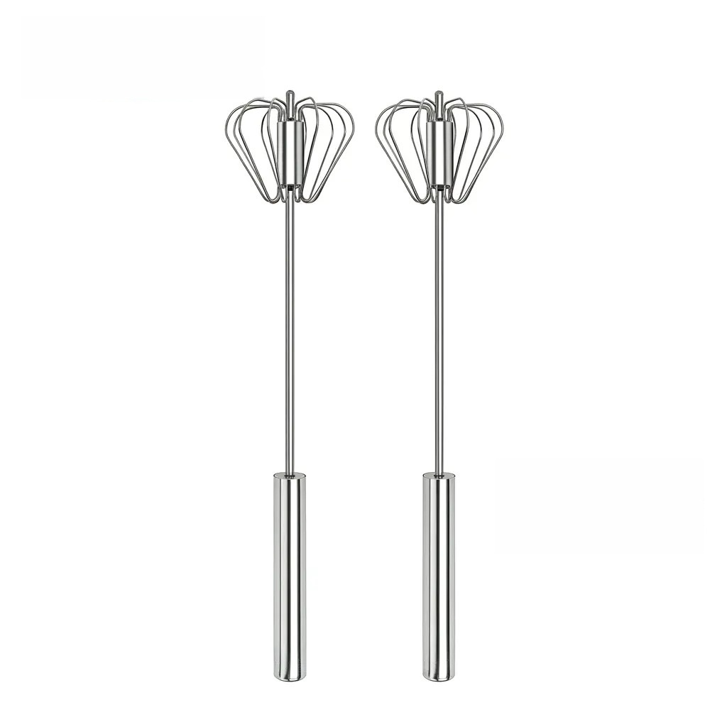 Stainless Steel Hand-Push Rotary Whisk Food-Grade